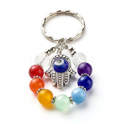 Tibetan Style Alloy Frame Keychain KEYC-JKC00265-02-1