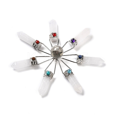 Natural Quartz Crystal 7 Chakra Points Energy Generator DJEW-I016-01P-06-1