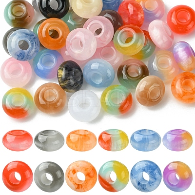 36Pcs 3 Styles Resin European Beads RESI-FS0001-72-1