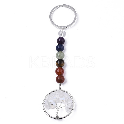Opalite Chips Chakra Keychain G-N0326-004H-1