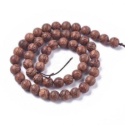 Wood Beads Strands WOOD-F008-03-C-1