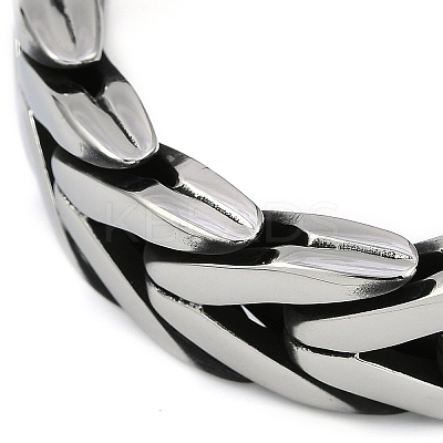 304 Stainless Steel Cuban Link Chain Bracelets for Men BJEW-B102-04AS-1