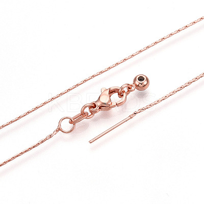 Adjustable Slider Brass Boston Link Chain Necklaces for Men Women NJEW-G160-12RG-1