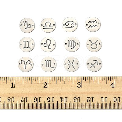 24Pcs 12 Styles 201 Stainless Steel Links/Connectors STAS-FS0001-98-1