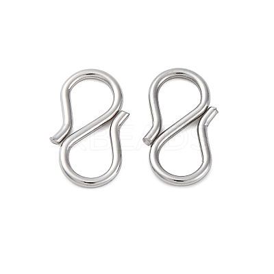 Non-Tarnish 304 Stainless Steel S-Hook Clasps STAS-R157-02P-1