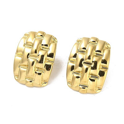Golden 304 Stainless Steel Stud Earrings EJEW-Z033-01B-1
