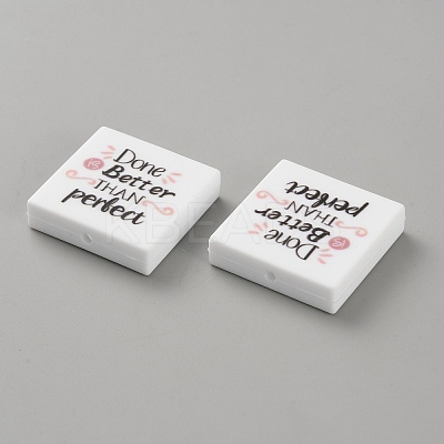 Square Food Grade Eco-Friendly Silicone Focal Beads SIL-SZC0005-21A-42-1