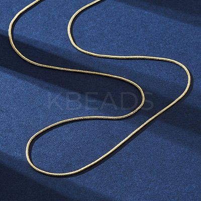 Brass Round Snake Chain Necklaces for Women NJEW-D302-15G-1
