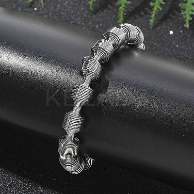 304 Stainless Steel Stretch Bangles for Women BJEW-P315-02H-P-1