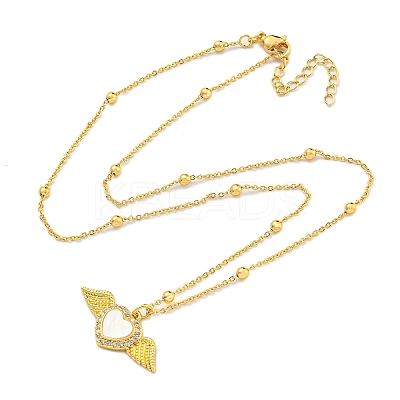 Brass Micro Pave Cubic Zirconia Pendant Necklaces NJEW-M220-07A-G-1