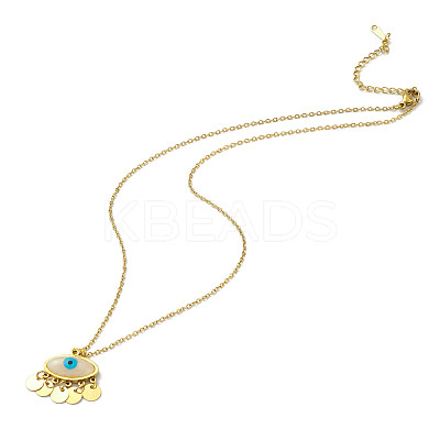 Resin Evil Eye Pendant Necklace NJEW-M199-01G-1