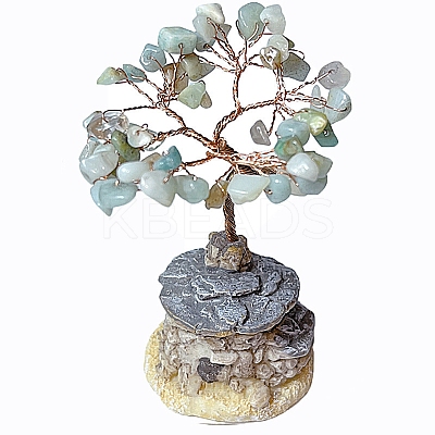 Natural Flower Amazonite Chips Tree Decorations PW-WG91240-11-1