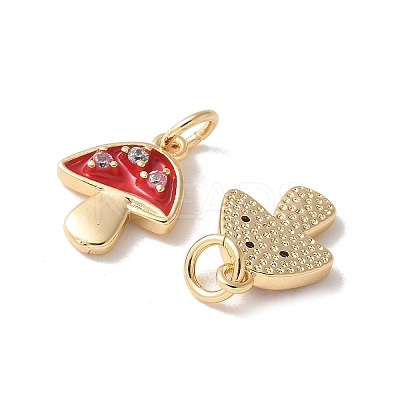 Brass Micro Pave Clear Cubic Zirconia Pendants KK-Q031-21G-1