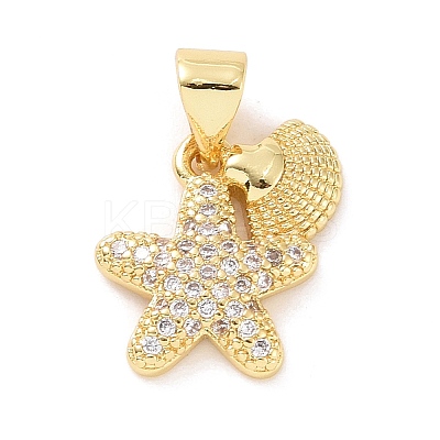 Brass Micro Pave Cubic Zirconia Charms LS-KK-G444-02G-01-1