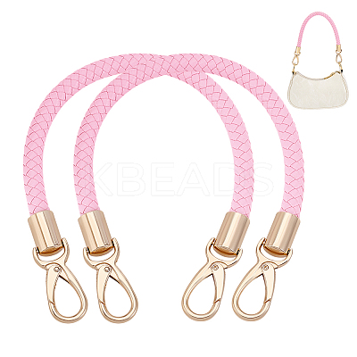 Imitation Leather Braided Round Cord Bag Handles with Zinc Alloy Clasps FIND-WH0126-941B-02-1