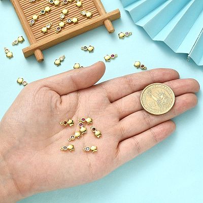 30Pcs Brass Micro Pave Cubic Zirconia Pendants ZIRC-CJ0001-17-1