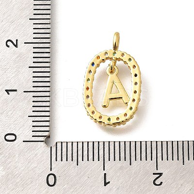Brass Micro Pave Cubic Zirconia Pendants ZIRC-P123-01G-A02-1
