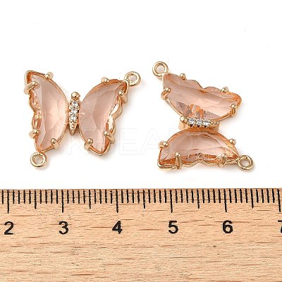 Brass Pave Faceted Glass Connector Charms FIND-Z020-04E-1