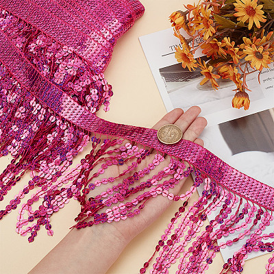 10 Yards Polyester Tassel Lace Ribbon DIY-WH0430-569B-1