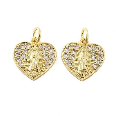 Brass Micro Pave Cubic Zirconia Pendants KK-C092-24N-G-1