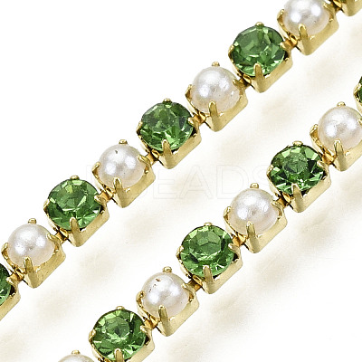 Brass Rhinestone Strass Chains CHC-N017-001A-A08-1