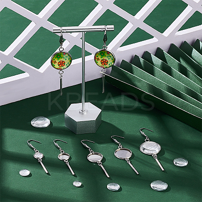 DIY Blank Dome Dangle Earring Making Kit DIY-UN0005-65-1