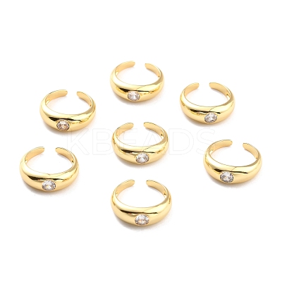 Clear Cubic Zirconia Solitaire Ring RJEW-C018-18G-1