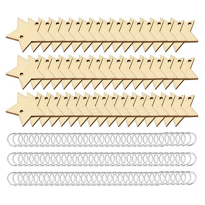 50Pcs Undyed Wood Connector Charms WOOD-FS0001-12B-1
