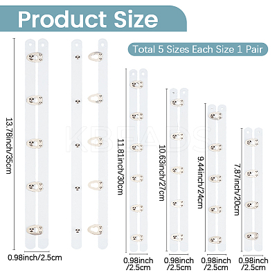 5 Pairs 5 Styles Stainless Steel Corset Busk FIND-CL0002-01-1