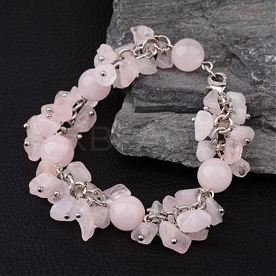 Rose Quartz Bracelets BJEW-JB02290-01-1