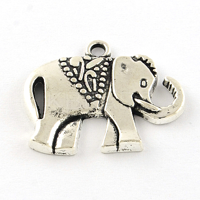 Elephant Tibetan Style Alloy Pendants TIBEP-R344-52AS-LF-1