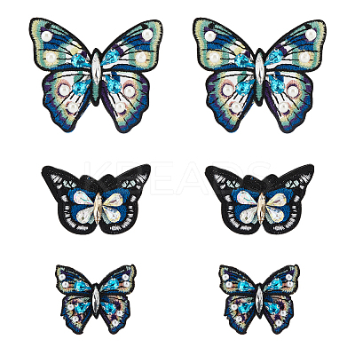 6Pcs 3 Style Handmade Polyester Cloth Patches DIY-GA0005-50-1