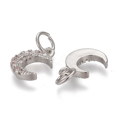 Brass Micro Pave Clear Cubic Zirconia Charms LS-ZIRC-Z005-01C-1