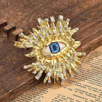 Alloy Rhinestone Open Cuff Rings RJEW-A057-03G-1