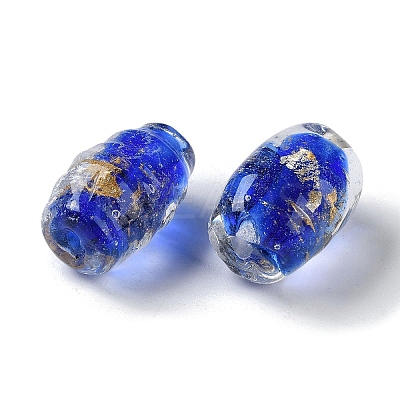 Handmade Gold Sand Lampwork Beads Strand LAMP-Z007-05D-1
