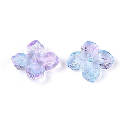 Baking Paint Transparent Glass Bead Caps X-DGLA-N014-04B-1