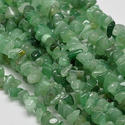 Chip Natural Green Aventurine Beads Strands G-N0134-10A-1