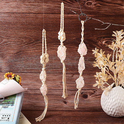 3Pcs 3 Style Irregular Gemstone Hanging Pendant Decoration HJEW-EL0001-09-1
