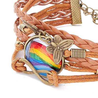 Rainbow Pride Bracelet LS-BJEW-F426-01C-1