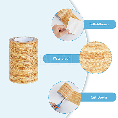 PE Imitation Wood Grain Adhesive Tape AJEW-WH0270-222F-1