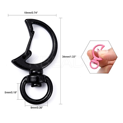 Spray Painted Alloy Swivel Snap Hooks Clasps PALLOY-T080-13-NR-1