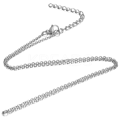 Non-Tarnish 304 Stainless Steel Cable Chain Necklace X-STAS-T040-PJ204-60-1