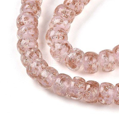 Luminous Handmade Gold Foil Glass Beads Strands FOIL-N029-02A-09-1