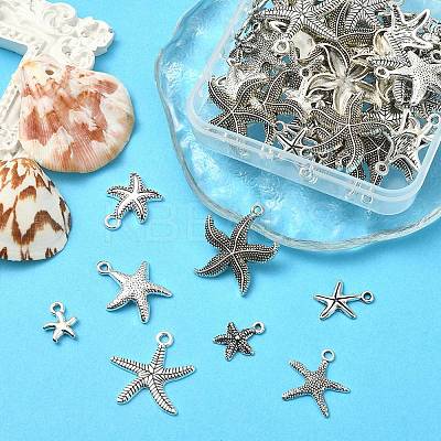 80Pcs 8 Style Tibetan Style Alloy Pendants TIBEP-YW0001-46-1