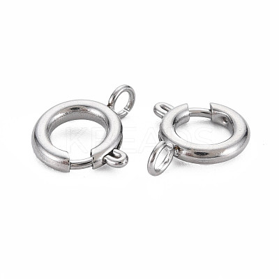 Non-Tarnish 304 Stainless Steel Spring Ring Clasps STAS-N095-049P-1