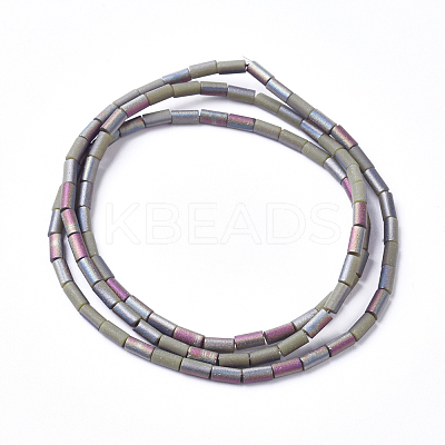 Electroplated Frosted Glass Beads Strands EGLA-G071-F-1