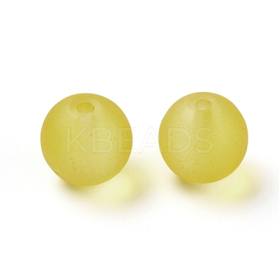 Baking Paint Transparent Glass Beads Strands X-GGB8MMY-DKM-1