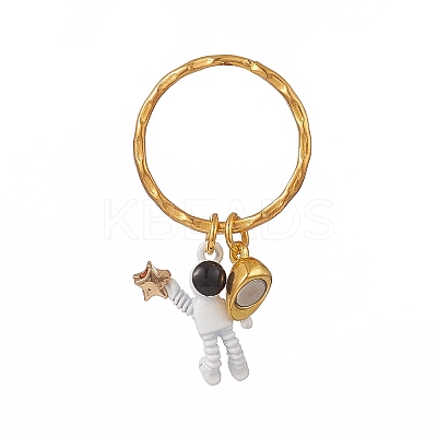 Baking Paint Alloy Astronaut Pendant Keychain KEYC-JKC00451-1