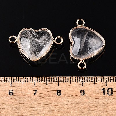 Natural Quartz Crystal Love Heart Pendants G-T138-205C-G-1