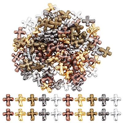 100Pcs 5 Colors Tibetan Style Alloy Beads FIND-ME0002-05-1